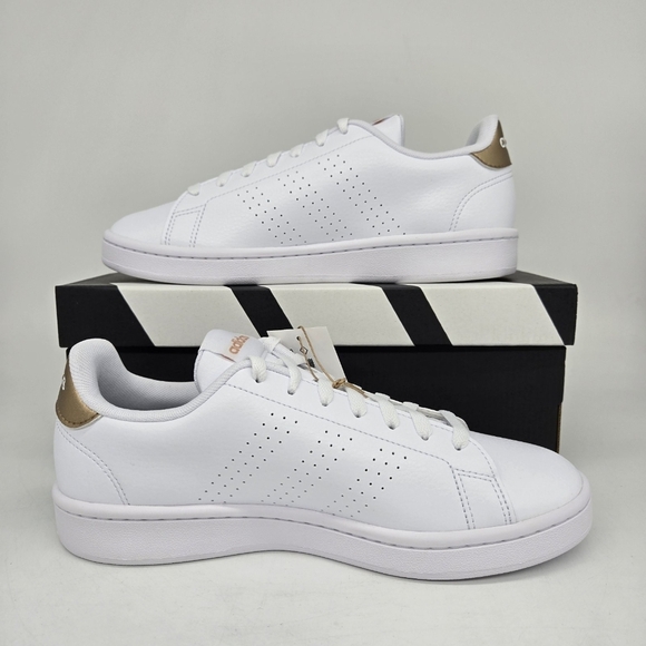 WMNS) adidas Advantage  Adidas Women\'s Advantage \'White Copper Metallic\' Shoes Size 6.5 New